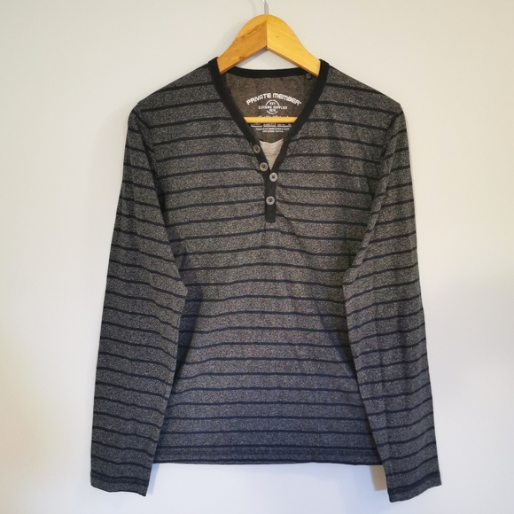 Private Member Men's Athleisure Henley collar L/S - Picture 2 of 3